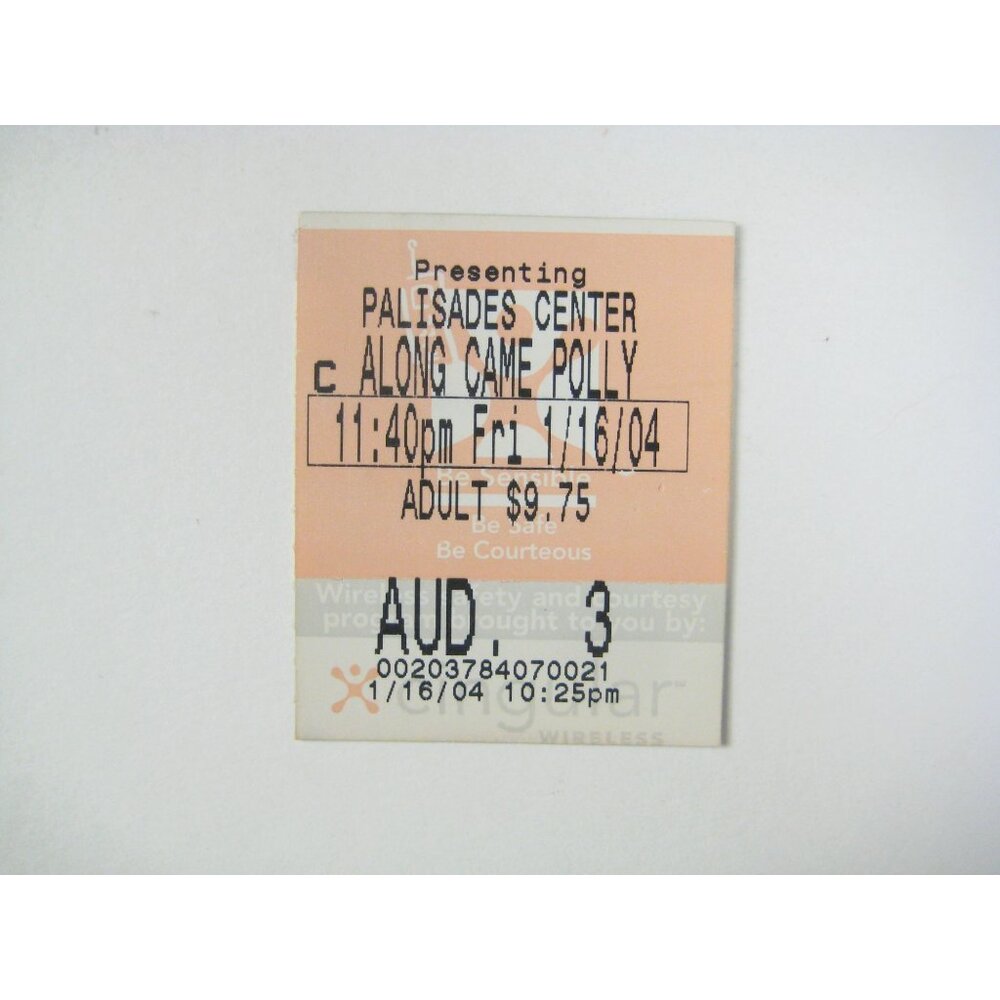 Vintage Movie Ticket Stub Along Came Polly 2004 Palisades Center Adult 011604